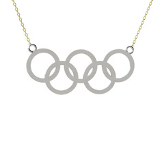 Olimpiyat Kolye - 14 ayar beyaz altın kolye (40 cm altın rolo zincir) #1n2h4b2
