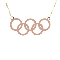 Olimpiyat Kolye - 14 ayar rose altın kolye (40 cm gümüş rolo zincir) #1qeyp2b