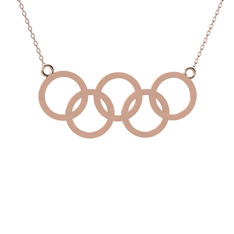 Olimpiyat Kolye - 14 ayar rose altın kolye (40 cm rose altın rolo zincir) #80ix9x