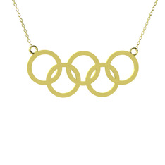 Olimpiyat Kolye - 925 ayar altın kaplama gümüş kolye (40 cm gümüş rolo zincir) #c4pmmh