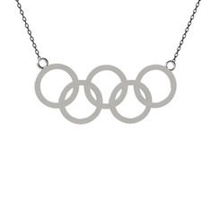 Olimpiyat Kolye - 14 ayar beyaz altın kolye (40 cm gümüş rolo zincir) #gclvky