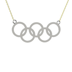 Olimpiyat Kolye - 925 ayar gümüş kolye (40 cm altın rolo zincir) #ghjjn6