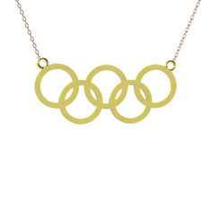 Olimpiyat Kolye - 14 ayar altın kolye (40 cm rose altın rolo zincir) #y6m2qm