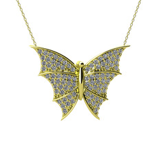 Swarovski 18 ayar altın kolye (40 cm altın rolo zincir)