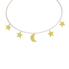 Lani Gökyüzü Kolye - 925 ayar altın kaplama gümüş kolye (40 cm rose altın rolo zincir) #za85s7