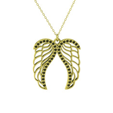 Raziel Melek Kanadı Kolye - Peridot 18 ayar altın kolye (40 cm altın rolo zincir) #17adpb0