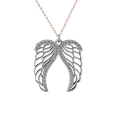 Raziel Melek Kanadı Kolye - Swarovski 925 ayar gümüş kolye (40 cm gümüş rolo zincir) #1ilfhda
