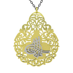 18 ayar beyaz altın kolye (50 cm gümüş rolo zincir)