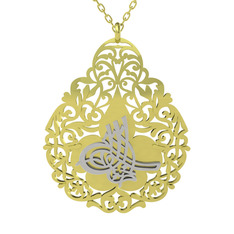 Tuğra Kolye - 925 ayar gümüş kolye (50 cm altın rolo zincir) #1r30cxi