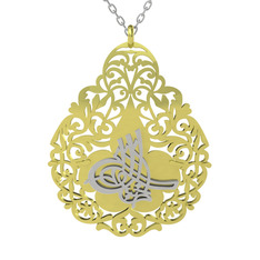 Tuğra Kolye - 14 ayar beyaz altın kolye (50 cm beyaz altın rolo zincir) #1wli596