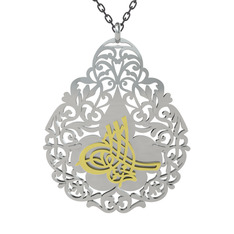 18 ayar altın kolye (50 cm gümüş rolo zincir)