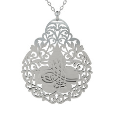 Tuğra Kolye - 18 ayar beyaz altın kolye (50 cm beyaz altın rolo zincir) #8n9fag