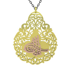 14 ayar rose altın kolye (50 cm gümüş rolo zincir)