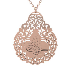Tuğra Kolye - 14 ayar rose altın kolye (50 cm gümüş rolo zincir) #zewhq7