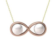 Inci 18 ayar rose altın kolye (40 cm altın rolo zincir)