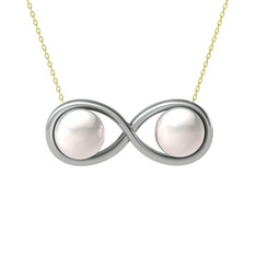 Inci 14 ayar beyaz altın kolye (40 cm altın rolo zincir)