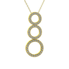 Hiru Daire Kolye - Swarovski 18 ayar altın kolye (40 cm gümüş rolo zincir) #1du6f4w