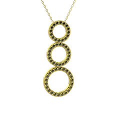 Peridot 14 ayar altın kolye (40 cm altın rolo zincir)