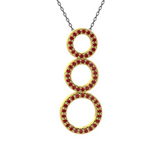 Garnet 925 ayar altın kaplama gümüş kolye (40 cm gümüş rolo zincir)