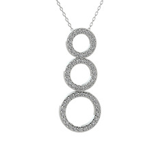 Swarovski 18 ayar beyaz altın kolye (40 cm beyaz altın rolo zincir)