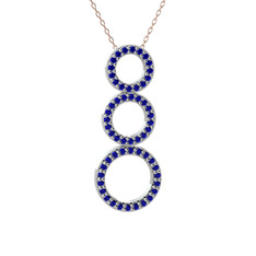 Hiru Daire Kolye - Lab safir 925 ayar gümüş kolye (40 cm gümüş rolo zincir) #laiv4x
