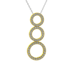 Hiru Daire Kolye - Swarovski 8 ayar altın kolye (40 cm gümüş rolo zincir) #yi3r3t
