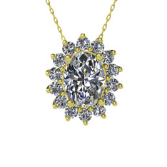 Eda Kolye - Swarovski 8 ayar altın kolye (40 cm altın rolo zincir) #1agi4ve