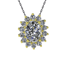 Eda Kolye - Swarovski 14 ayar altın kolye (40 cm gümüş rolo zincir) #1nvqdig