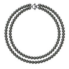 Caila İnci Kolye - Siyah inci 925 ayar siyah rodyum kaplama gümüş kolye #1hbh035