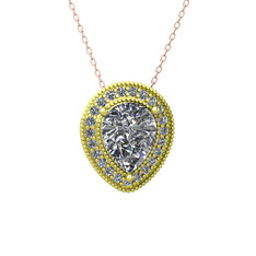 Esinti Kolye - Swarovski 14 ayar altın kolye (40 cm gümüş rolo zincir) #ekwz5g
