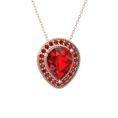 Esinti Kolye - Garnet 8 ayar rose altın kolye (40 cm rose altın rolo zincir) #kw2nbw