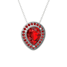 Garnet 925 ayar gümüş kolye (40 cm gümüş rolo zincir)