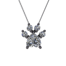 Pati Kolye - Swarovski 925 ayar siyah rodyum kaplama gümüş kolye (40 cm gümüş rolo zincir) #154jz9y