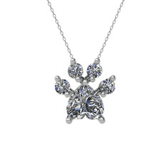 Pati Kolye - Swarovski 14 ayar beyaz altın kolye (40 cm beyaz altın rolo zincir) #1mal98m