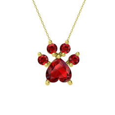 Pati Kolye - Garnet 925 ayar altın kaplama gümüş kolye (40 cm altın rolo zincir) #96m0q