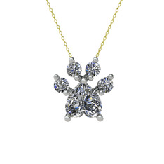 Pati Kolye - Swarovski 8 ayar beyaz altın kolye (40 cm altın rolo zincir) #bkgx2d