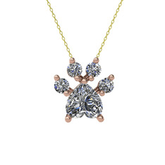 Pati Kolye - Swarovski 18 ayar rose altın kolye (40 cm altın rolo zincir) #r5tcb5