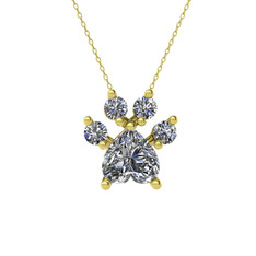 Pati Kolye - Swarovski 8 ayar altın kolye (40 cm gümüş rolo zincir) #uwbu1o