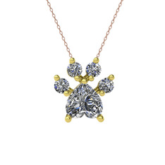 Swarovski 8 ayar altın kolye (40 cm gümüş rolo zincir)