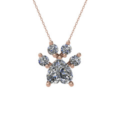 Pati Kolye - Swarovski 14 ayar rose altın kolye (40 cm rose altın rolo zincir) #yipo6n