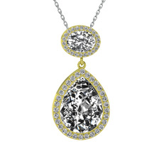 Lupine Kolye - Beyaz zirkon 18 ayar altın kolye (40 cm beyaz altın rolo zincir) #1bhrhg1