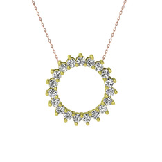 Gün Işığı Kolye - Swarovski 8 ayar altın kolye (40 cm gümüş rolo zincir) #18fcy8l
