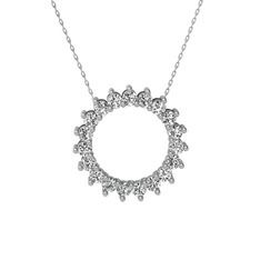 Swarovski 14 ayar beyaz altın kolye (40 cm beyaz altın rolo zincir)