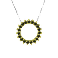 Gün Işığı Kolye - Peridot 8 ayar altın kolye (40 cm gümüş rolo zincir) #dg46dr