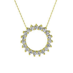 Gün Işığı Kolye - Swarovski 14 ayar altın kolye (40 cm altın rolo zincir) #hzdrhz