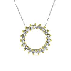 Gün Işığı Kolye - Swarovski 8 ayar altın kolye (40 cm beyaz altın rolo zincir) #lnw0op