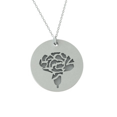 Karanfil Kolye - 8 ayar beyaz altın kolye (40 cm beyaz altın rolo zincir) #11g34zo