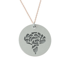 18 ayar beyaz altın kolye (40 cm rose altın rolo zincir)