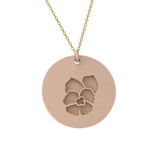 Menekşe Kolye - 8 ayar rose altın kolye (40 cm altın rolo zincir) #1pwqfyf