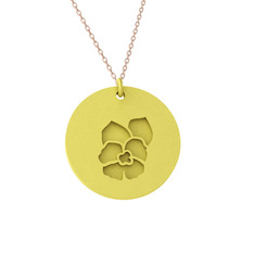 Menekşe Kolye - 18 ayar altın kolye (40 cm rose altın rolo zincir) #97ojtn